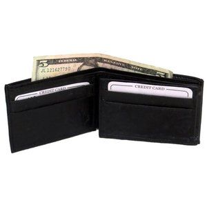 Genuine Lambskin Leather Bi-Fold Card Wallet #4160
